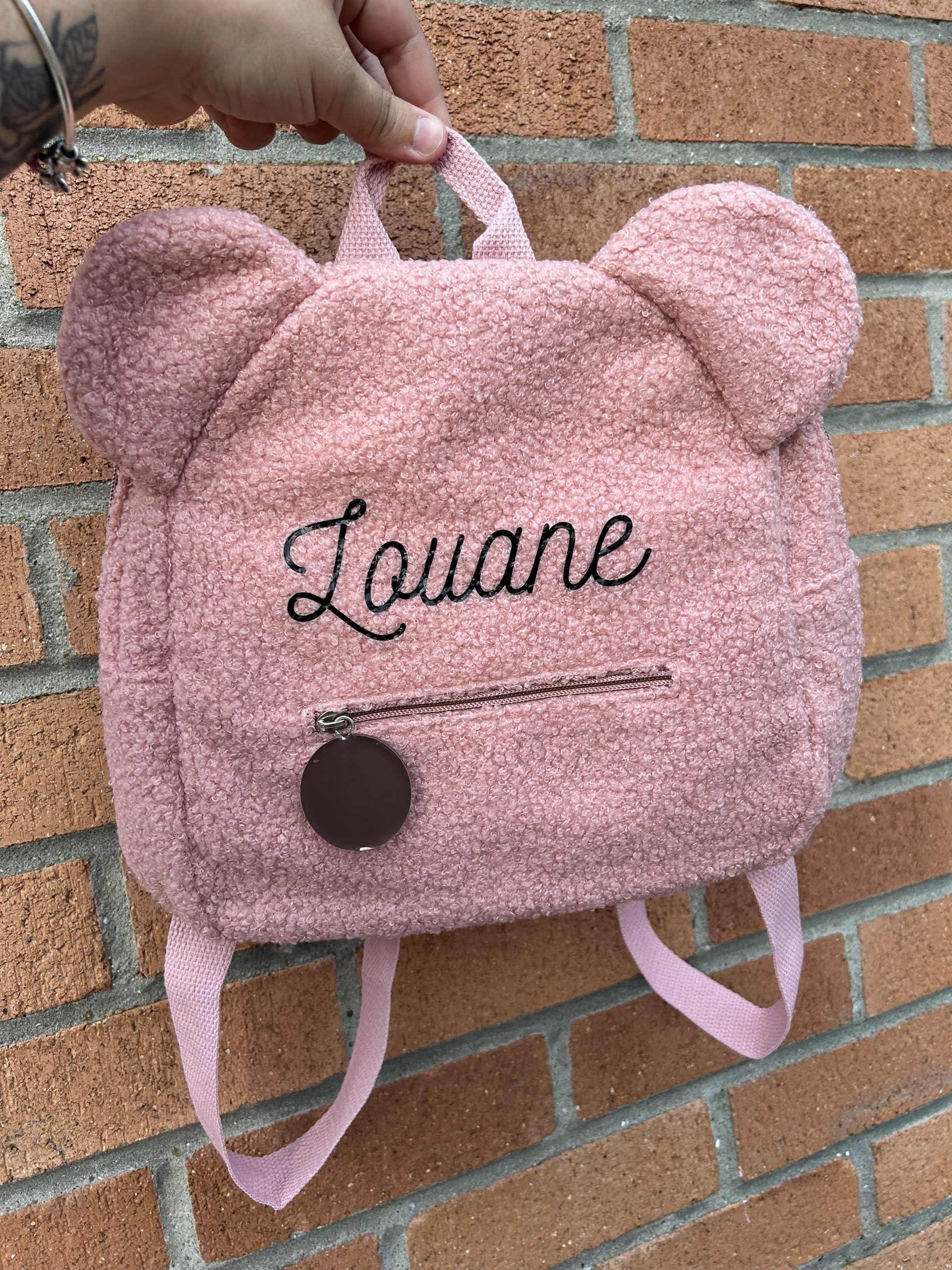 sac ourson rose personnalisé enfants & bébés