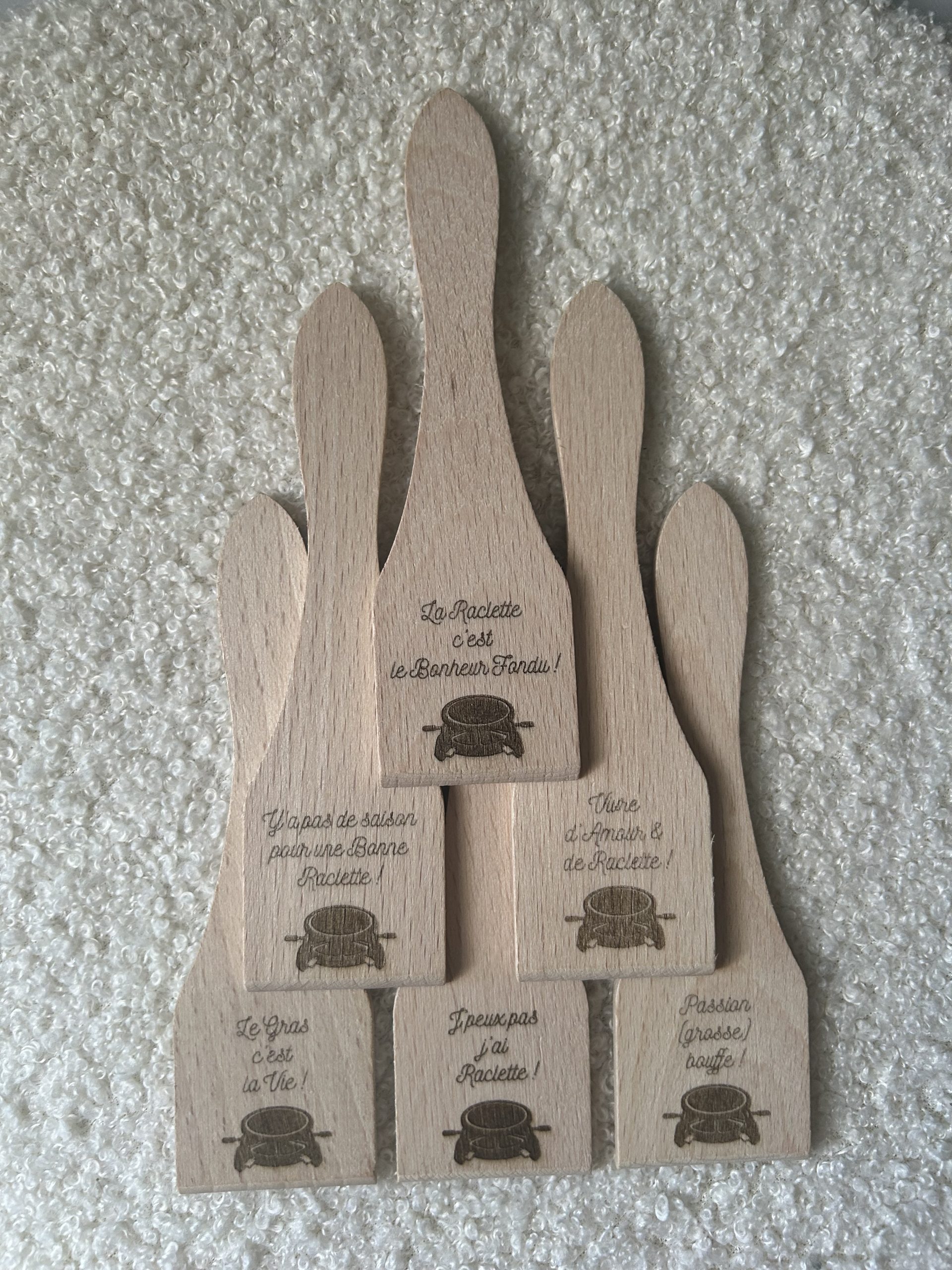 Spatules à raclette en bois personnalisés