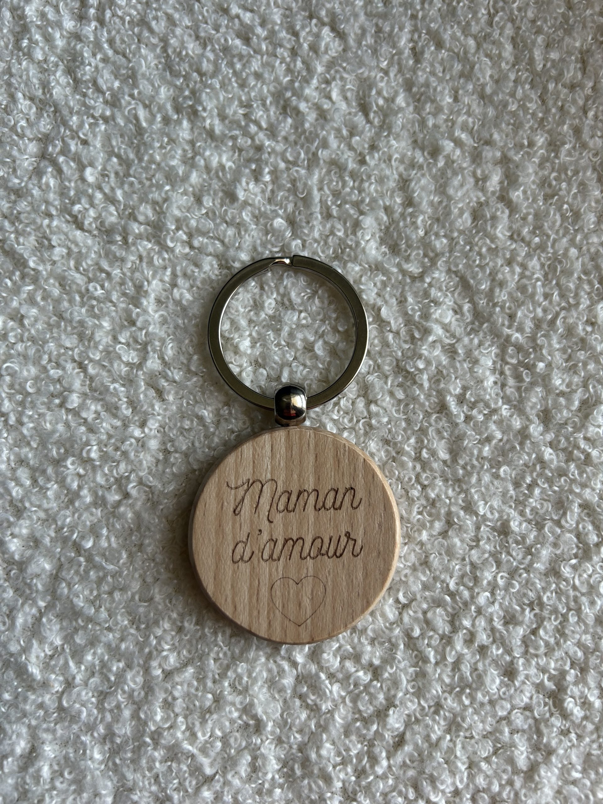 Porte clé rond personnalisé maman