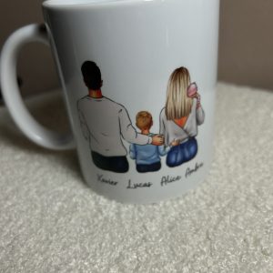 Mug famille personnalisé de dos