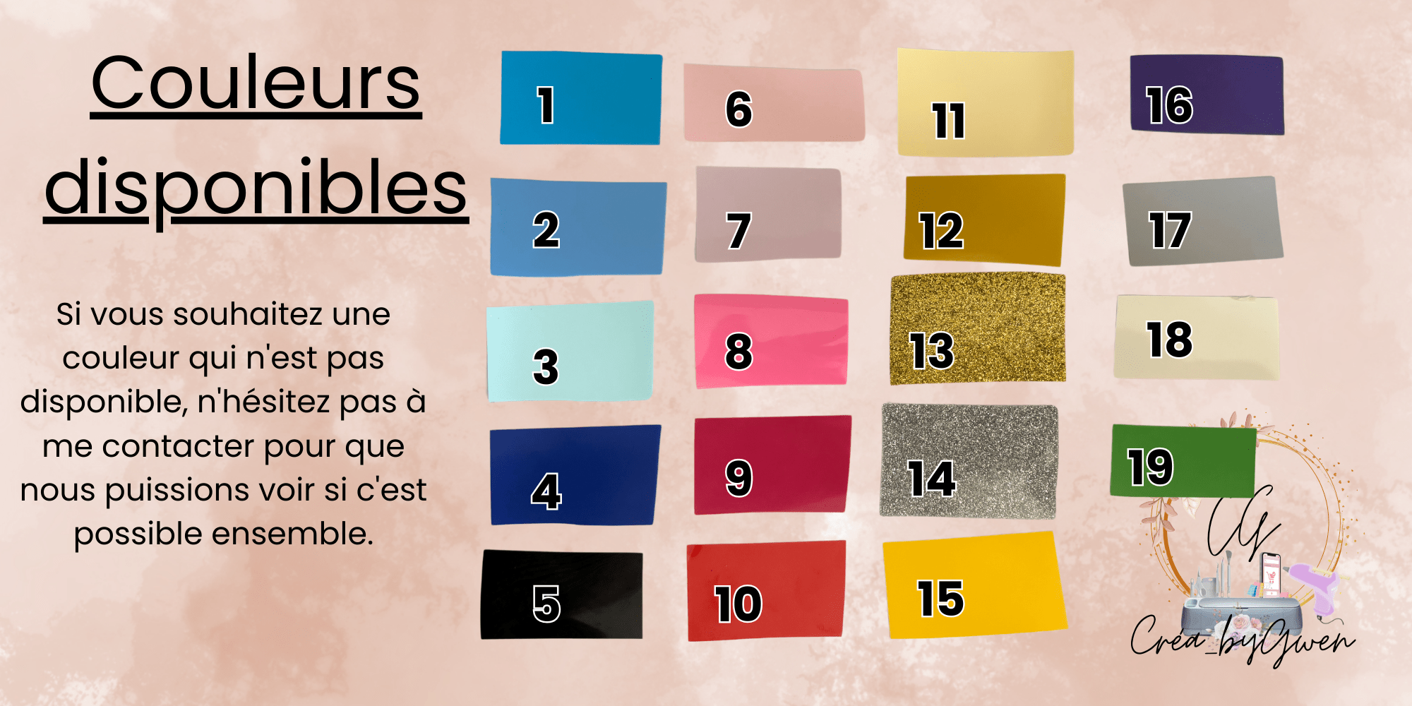 Couleurs disponibles