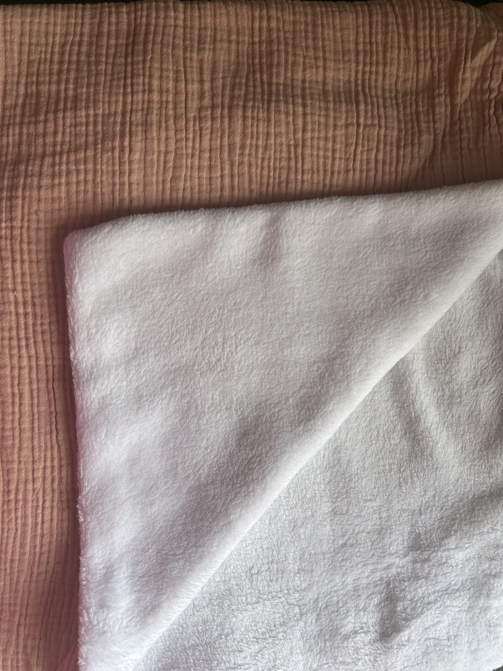 Couverture polaire double gaz de coton terracotta