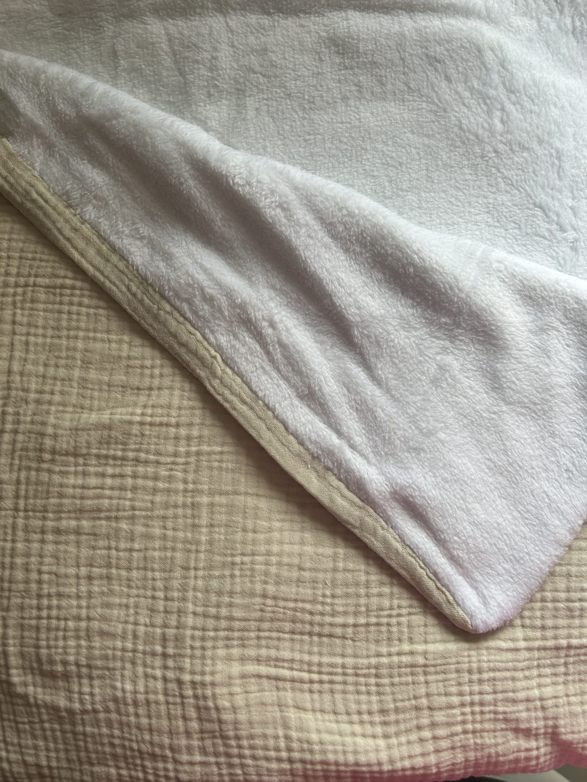 Couverture polaire double gaz de coton beige
