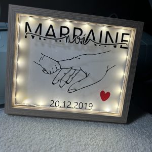 Cadre led personnalisé marraine