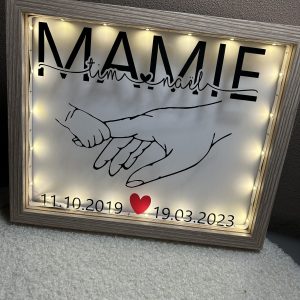 Cadre led Mamie 2 prénoms personnalisé