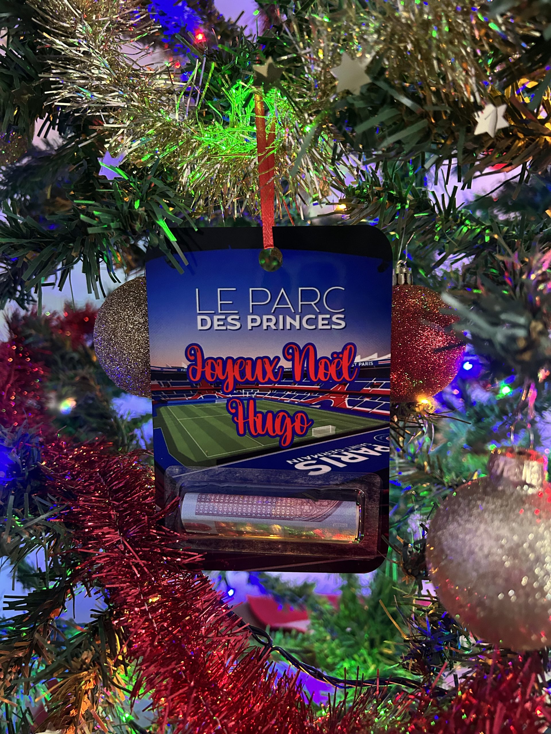 Carte argent noel