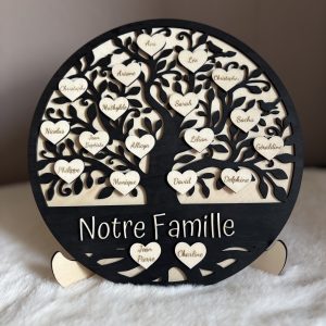 Arbre de vie en bois avec prénoms personnalisable