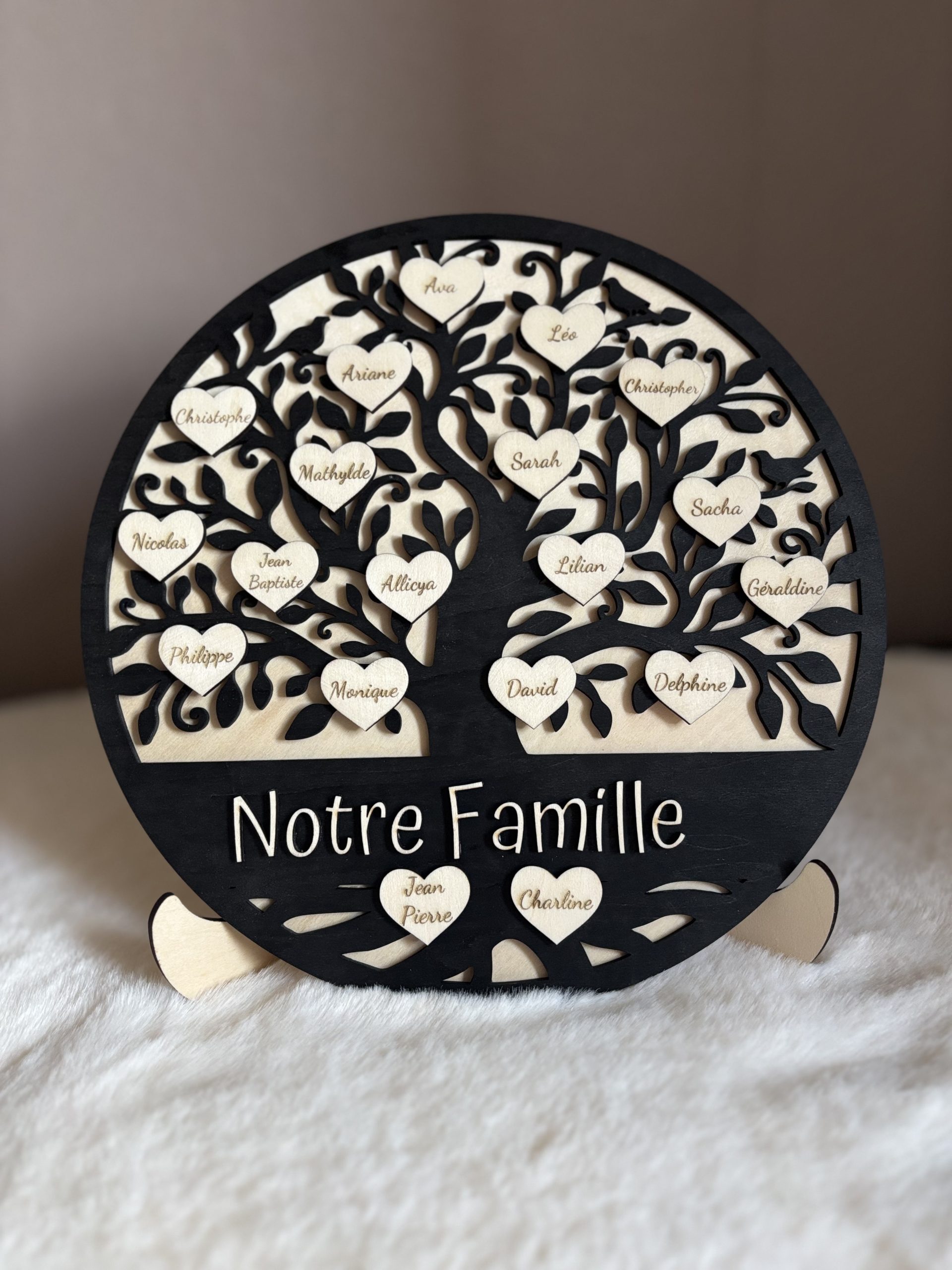 Arbre de vie en bois avec prénoms personnalisable