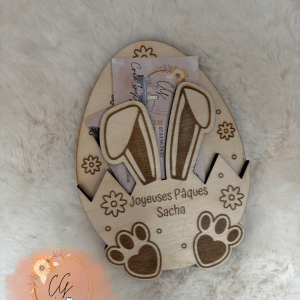 Support argent, lapin de Pâques