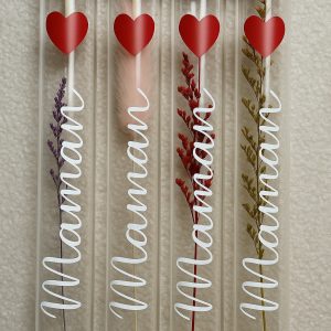 Fiole fleurs séchées en verre