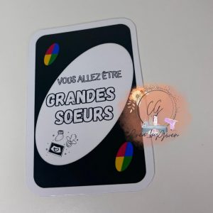 Carte UNO annonce grossesse personnalisée