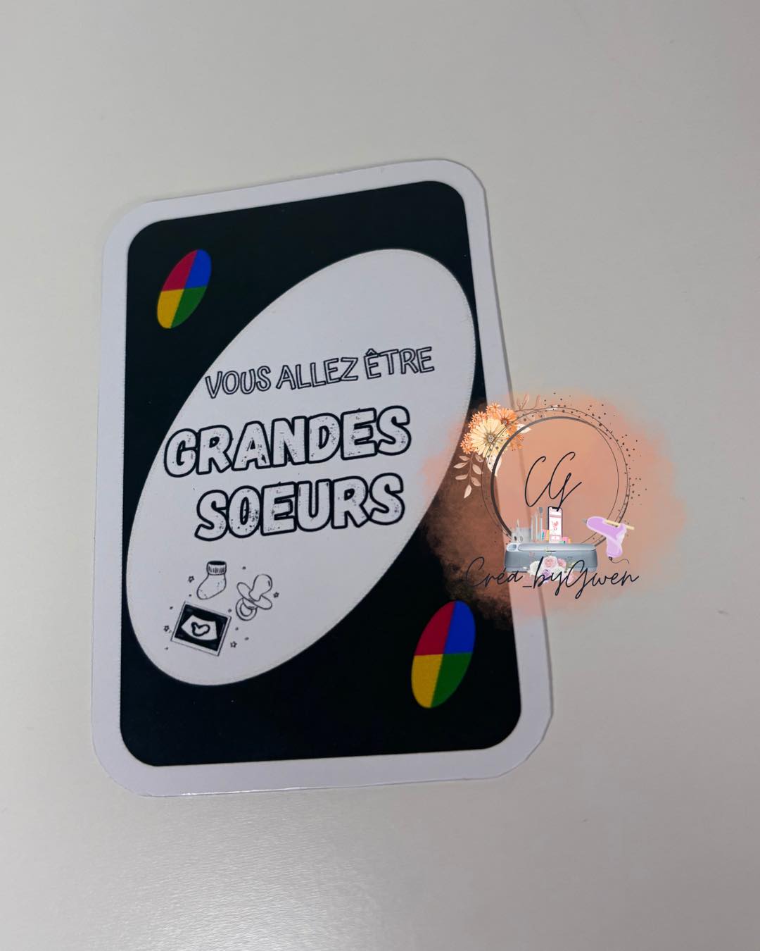 Carte UNO annonce grossesse personnalisée