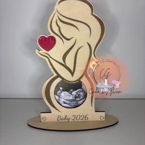 Cadre photo femme enceinte en bois personnalisé